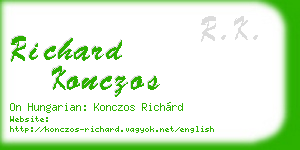 richard konczos business card