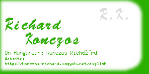 richard konczos business card